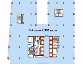 7 этаж - 2382 м<sup>2</sup>